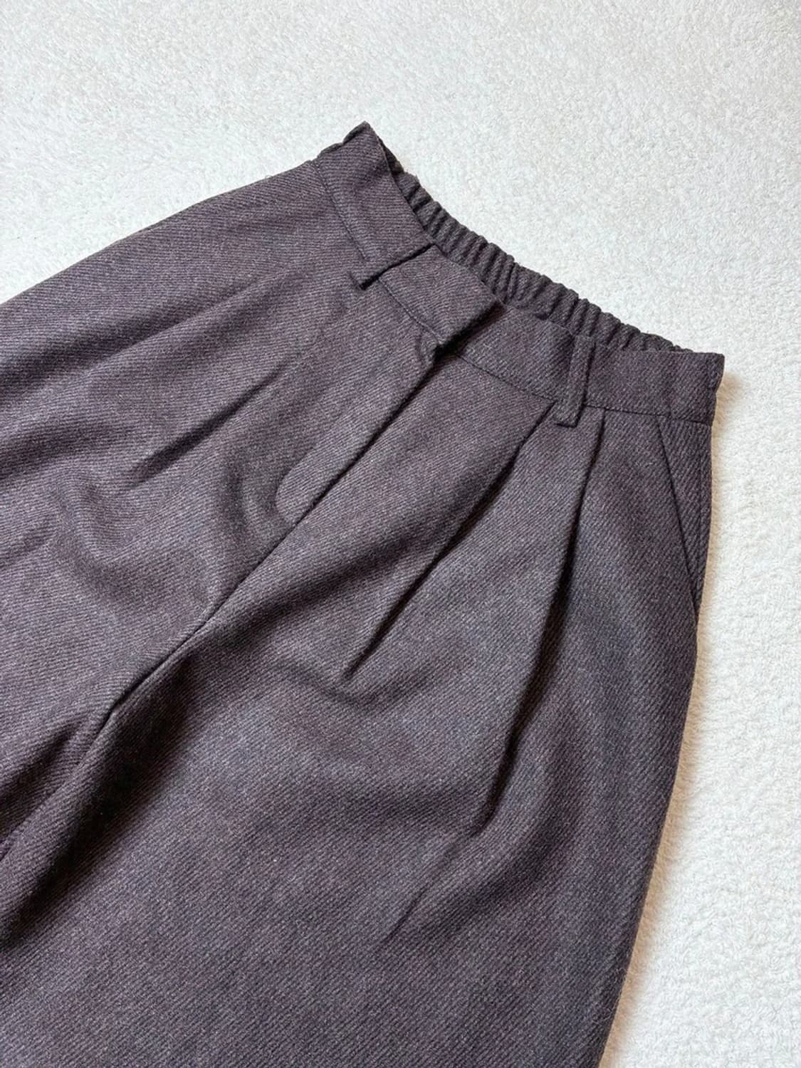 포저 POSZER 울 헤링본 투턱 와이드 팬츠 PN6418 상품이미지2