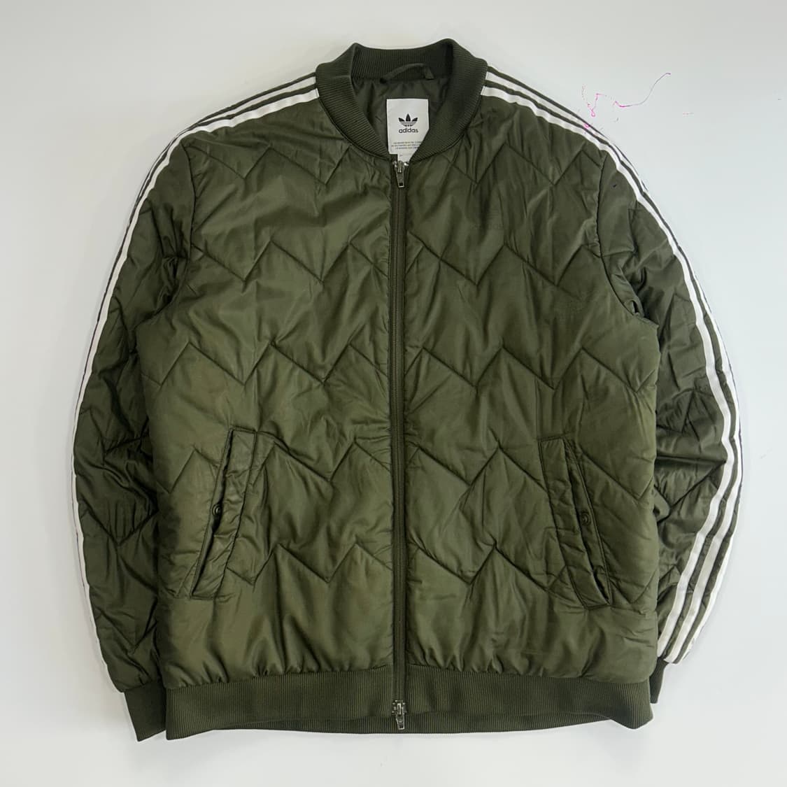 Adidas 아디다스 트랙탑 2-way 카키 누빔 자켓 상품이미지3