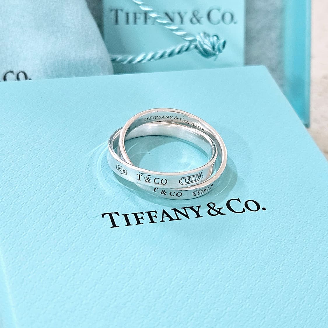 티파니앤코 1837 인터로킹 서클 반지 us9/국내19호 [정품/풀구성] 상품이미지4