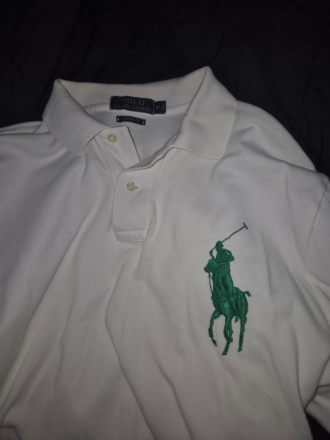 폴로 랄프로렌 화이트 빅포니 긴팔 카라 티셔츠 M 상품이미지2