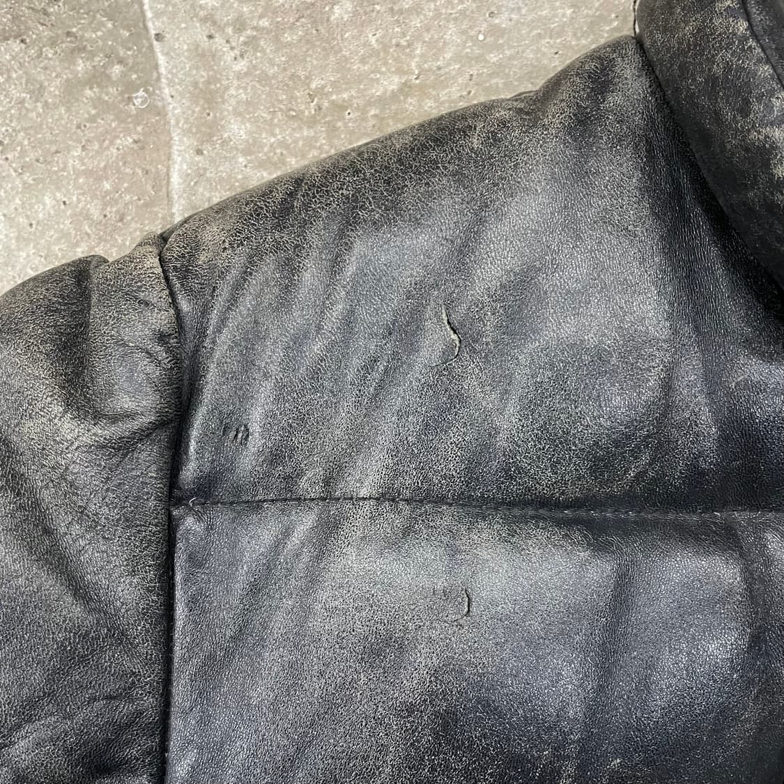 80's 쇼트 레더 푸퍼 자켓 36 (실측 M) 상품이미지4