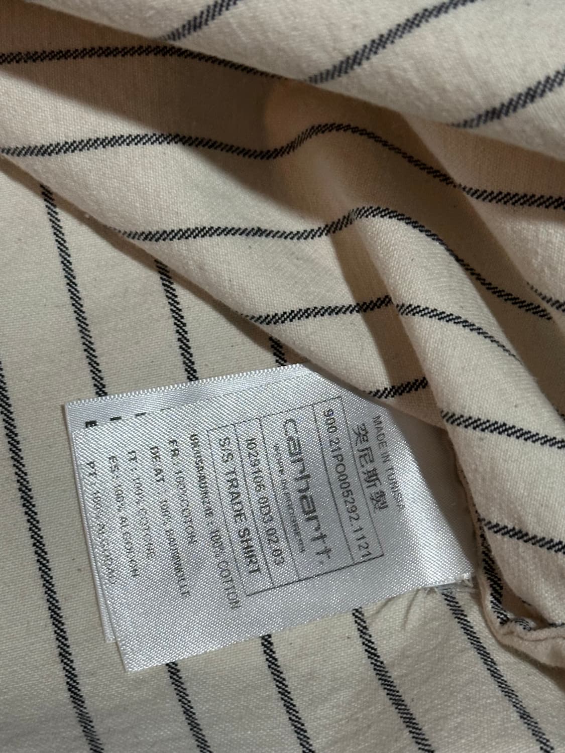 칼하트 스트라이프 반집업 반팔 셔츠 상품이미지4