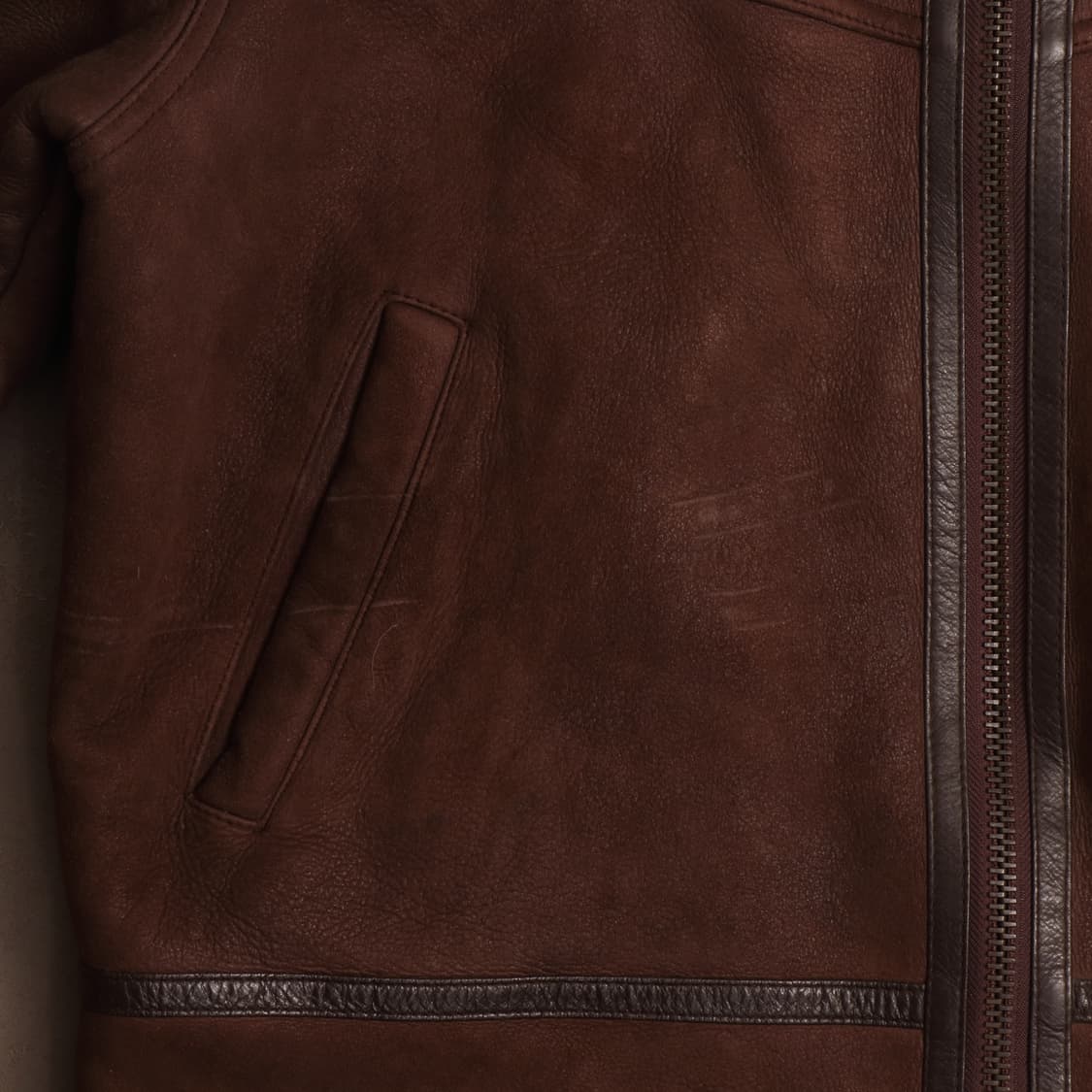 90's B-3 양가죽 레더 양털 무스탕 A1828 상품이미지5