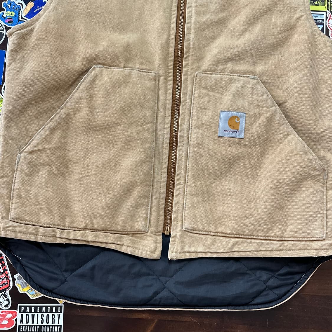 90s USA 칼하트 V01-BRN 베스트 M 상품이미지4