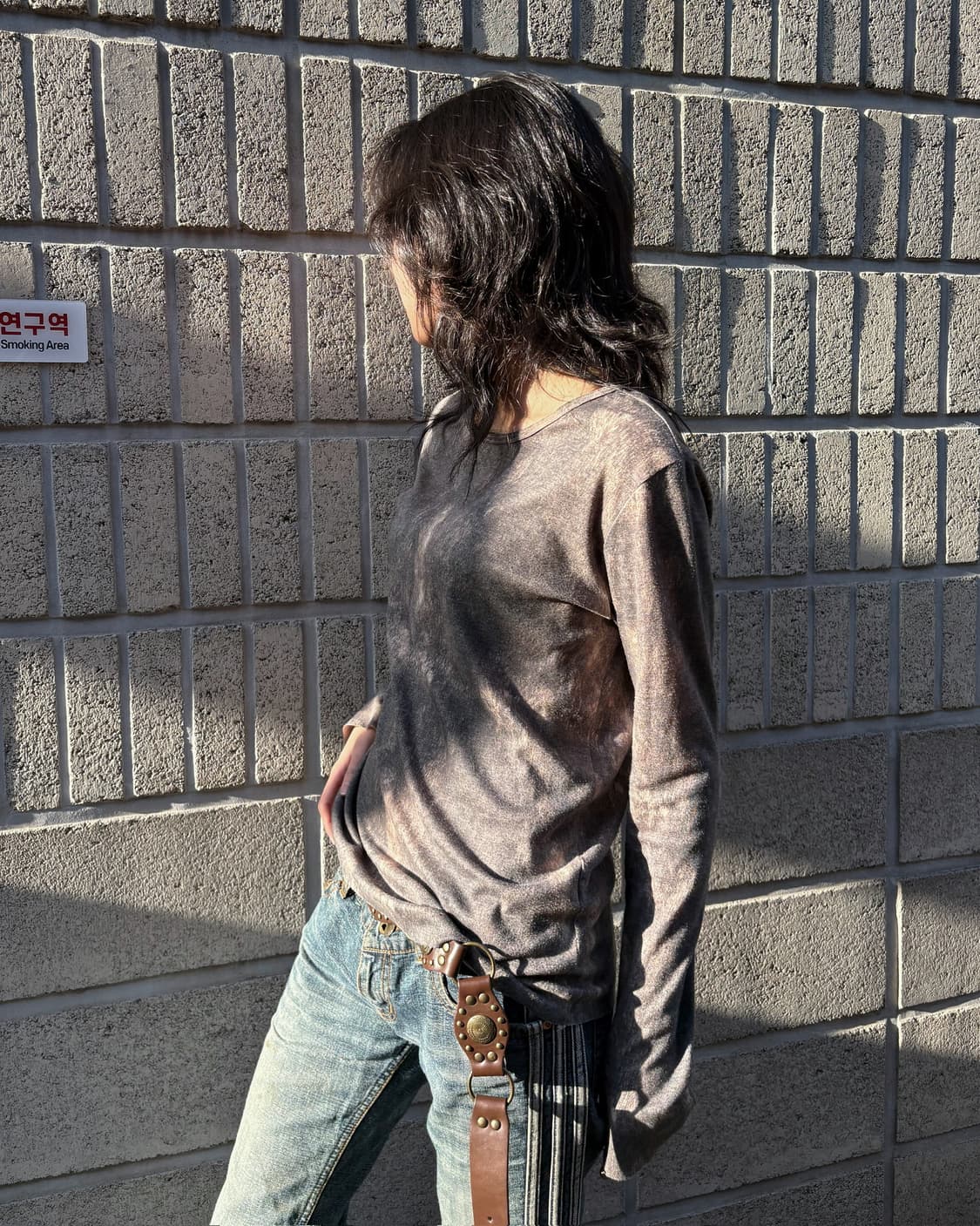 피그먼트 패턴 롱 슬리브 상품이미지3