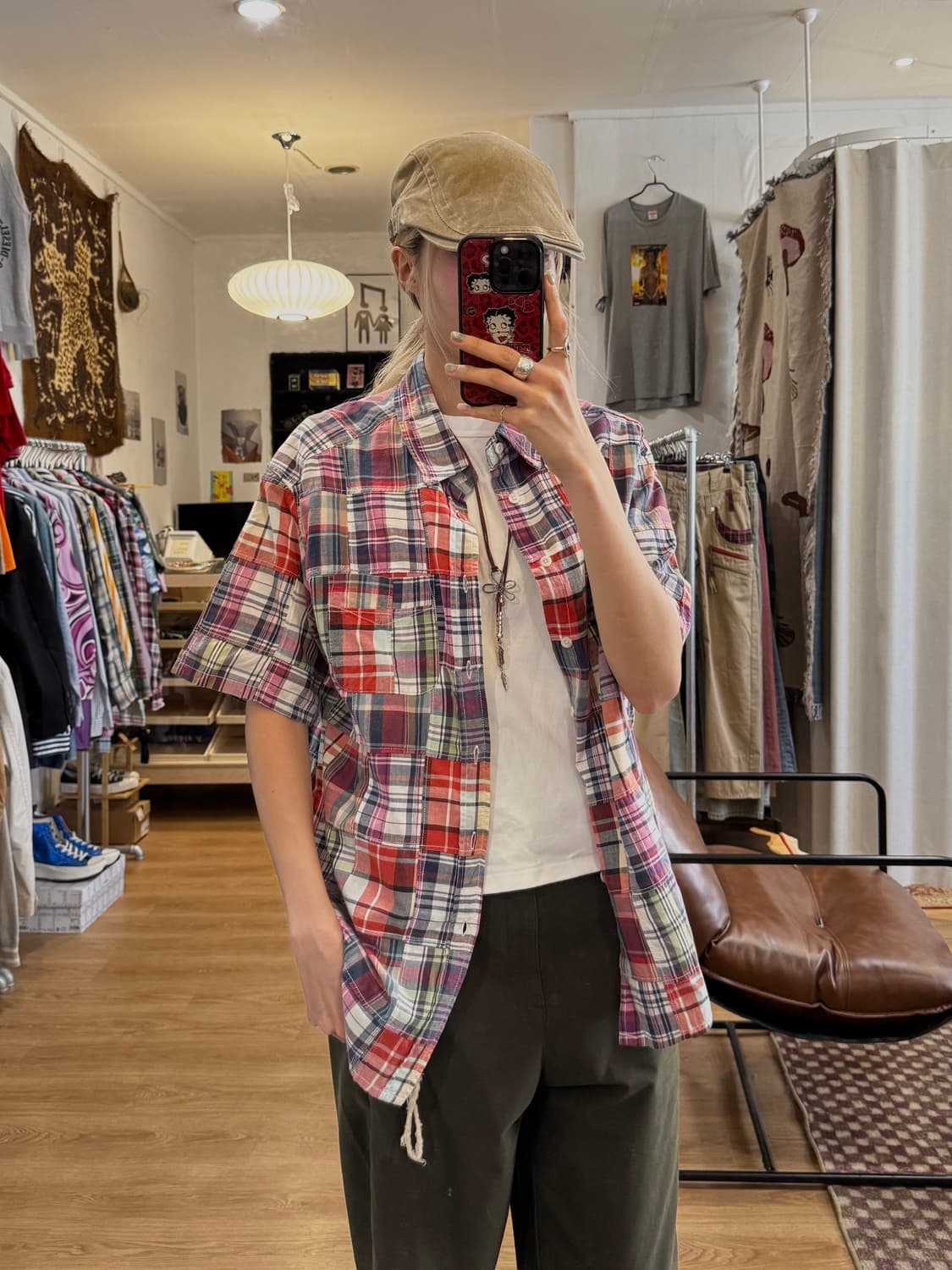 Kansai jeans 간사이진스 체크 반팔 셔츠 상품이미지2