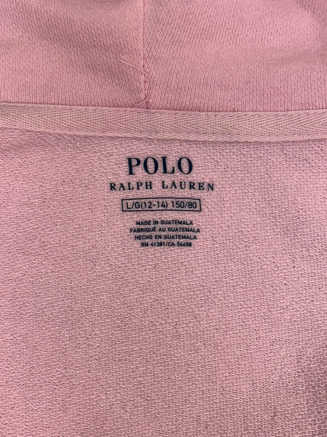 폴로 딸기우유 핑크 아치 로고 여성 후드집업 XXS 상품이미지7