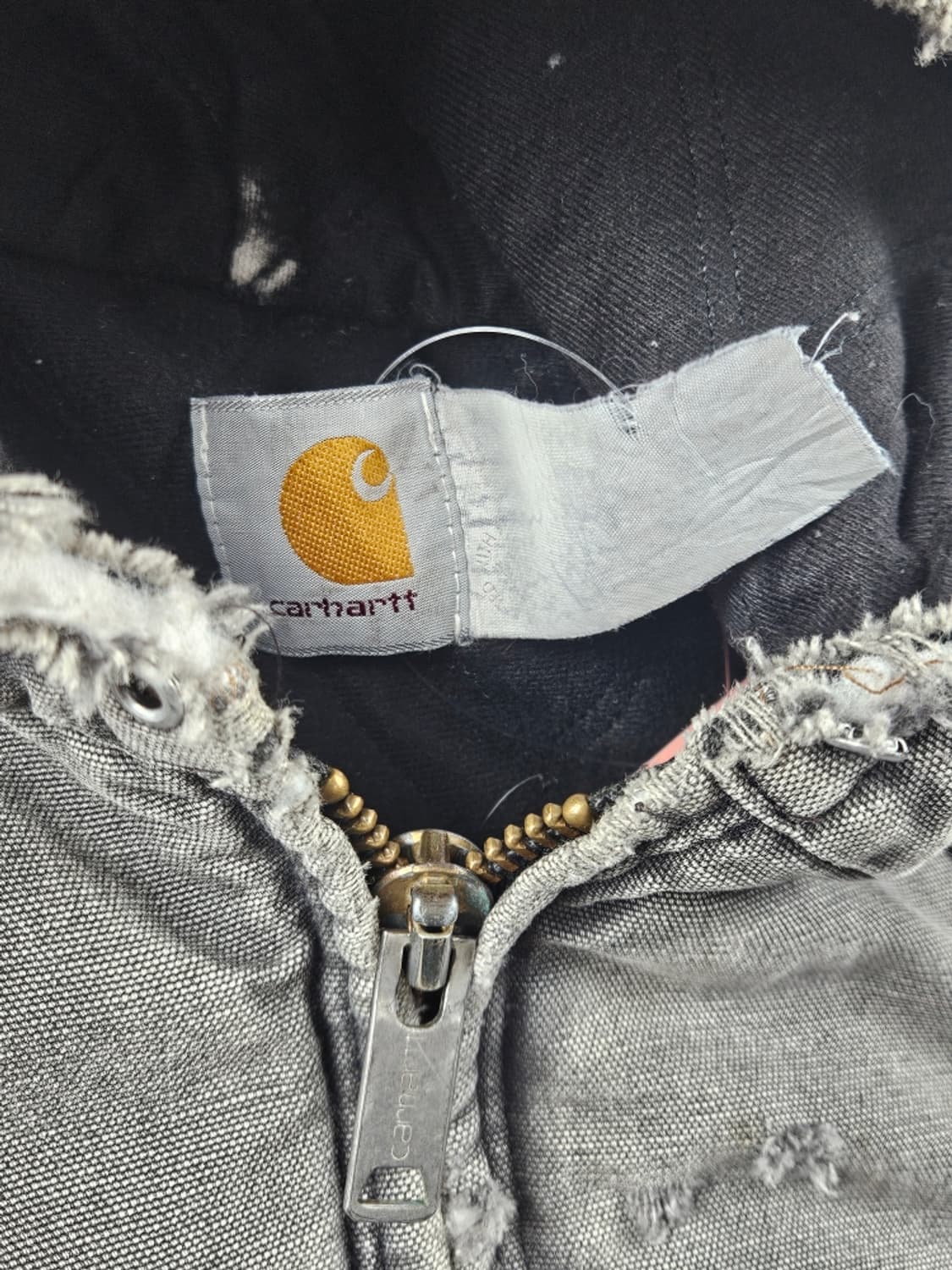 80~90's USA 칼하트 디스트레스드 워크 자켓(XL추정)/10786 상품이미지8