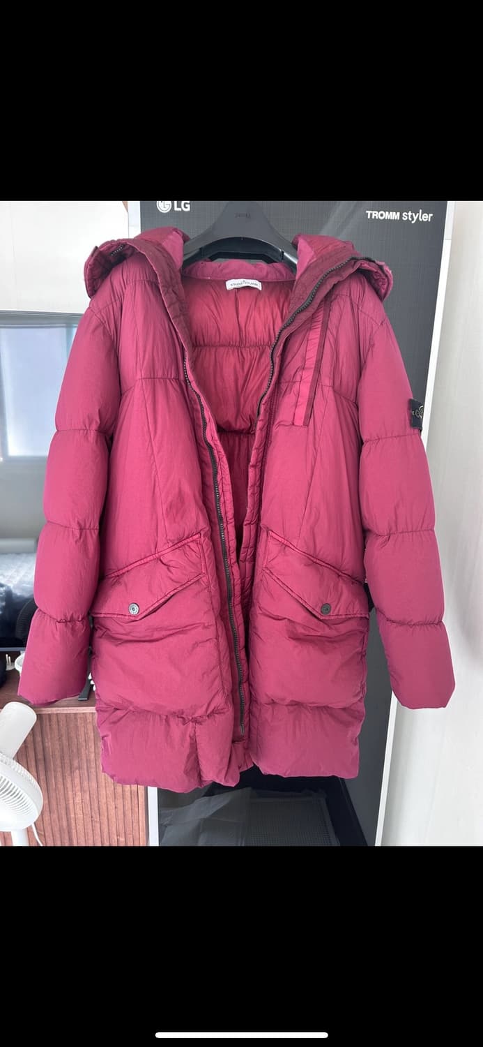 스톤아일랜드 크링클립스 롱패딩 버건디 xl 상품이미지1