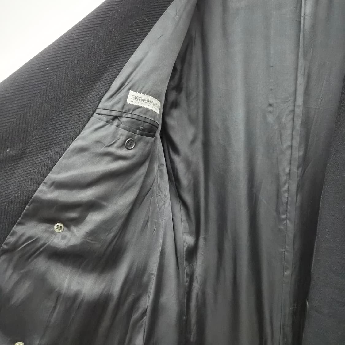 아르마니 블랙 더블 롱코트 남여공용 L 상품이미지5