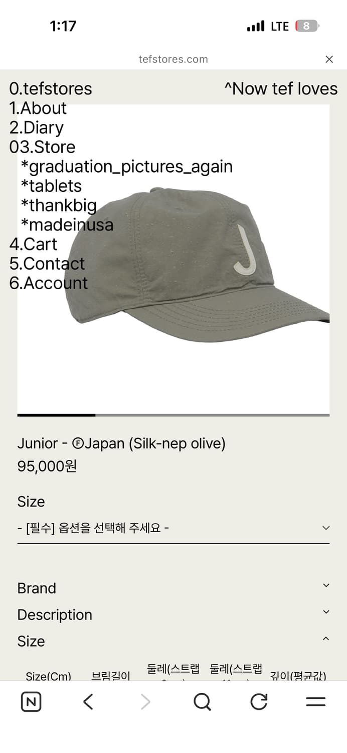 테프스토어즈 모자 Junior Japan L 상품이미지1
