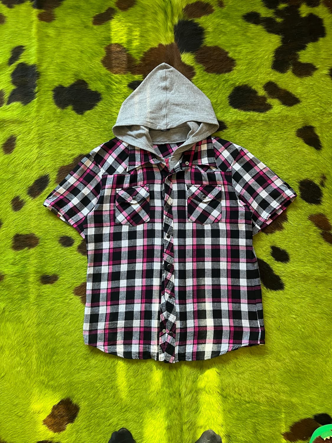 90-00s CORN FRAKE Hood Docking 1/2 Shirt 상품이미지4