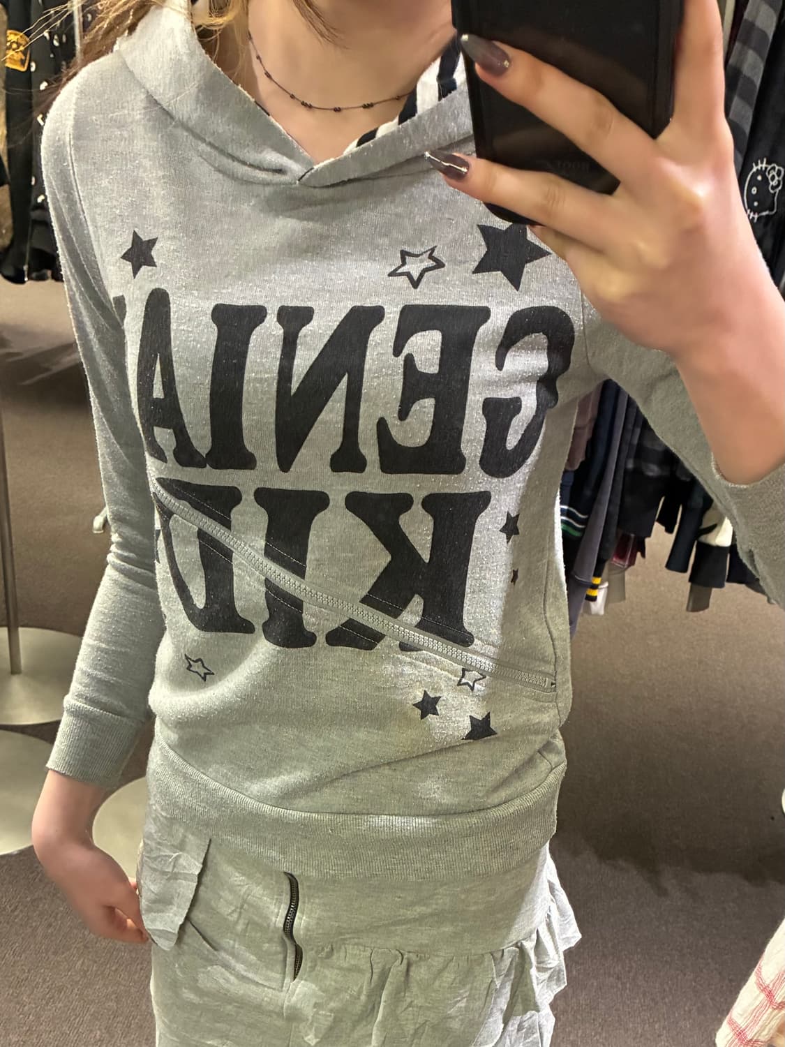 150)Japanese vintage 여성 지퍼 스트라이프 후디 상품이미지2