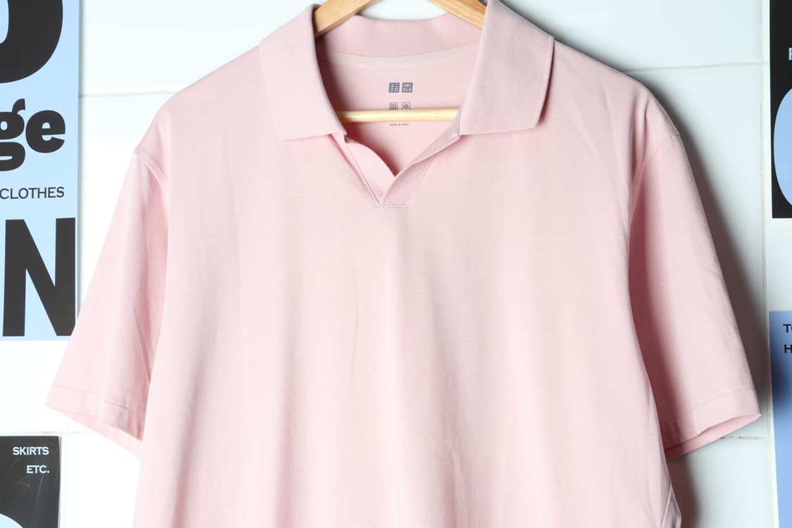 (L-XL) 유니클로 반팔 카라 티셔츠 박시 분홍 시티보이-H30743 상품이미지3