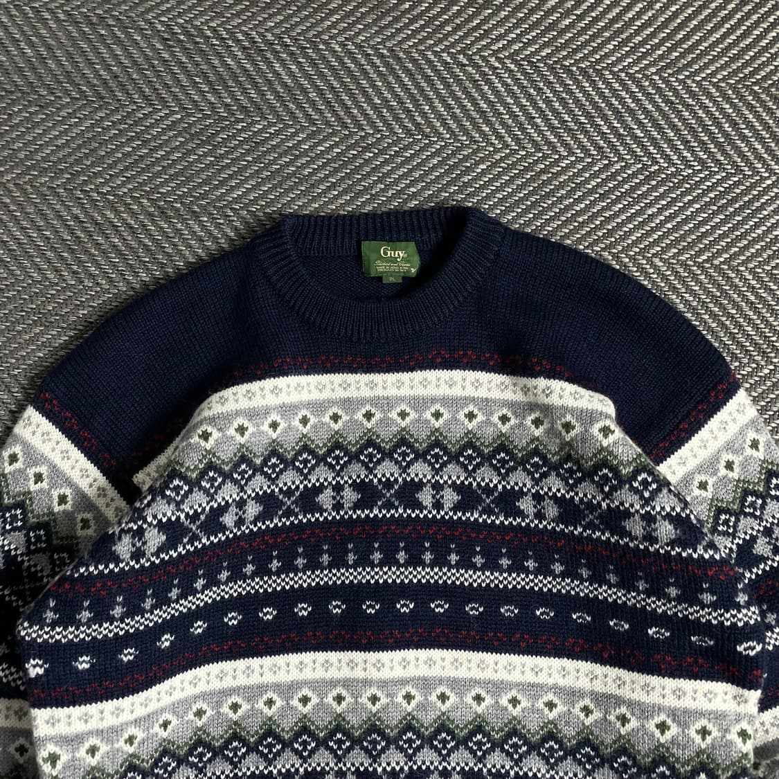 90s Guy 올드스쿨 노르딕 패턴 니트 스웨터o 5073 상품이미지4