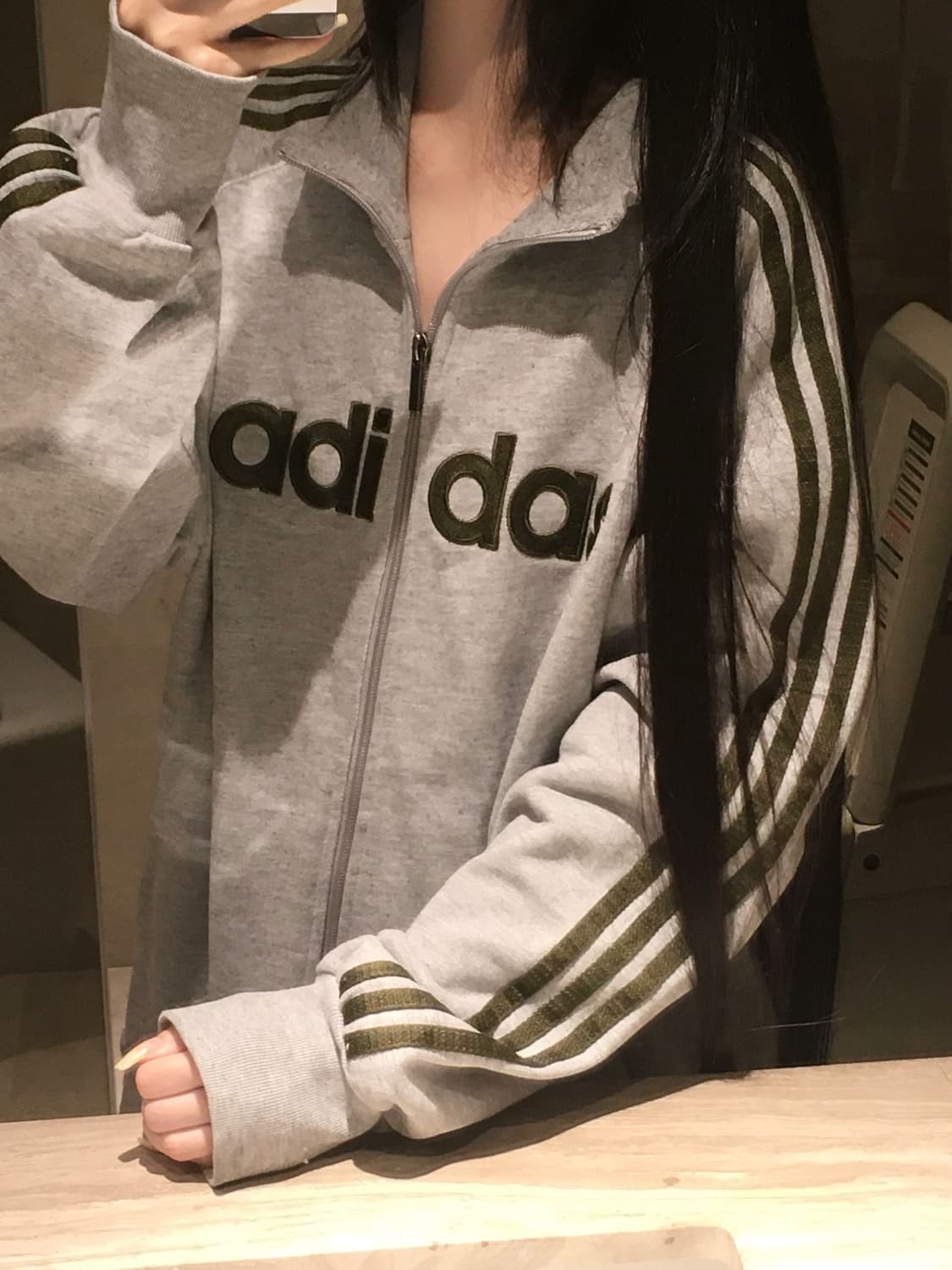 아디다스 말차 그레이 카키 져지 집업 스포티 상품이미지1