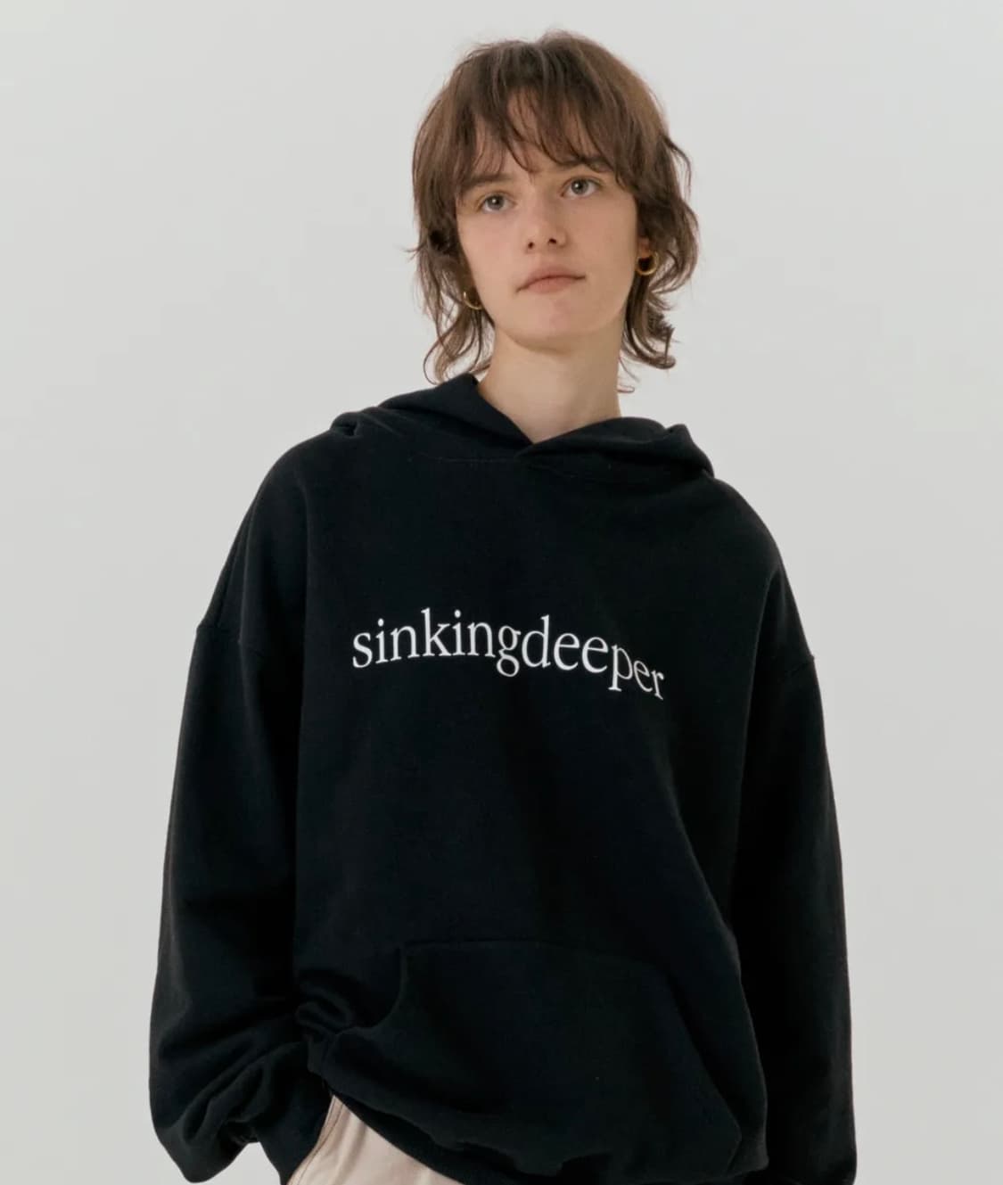 싱킹디퍼 BLACK HOODIE 실착 1회 〰️ 상품이미지2
