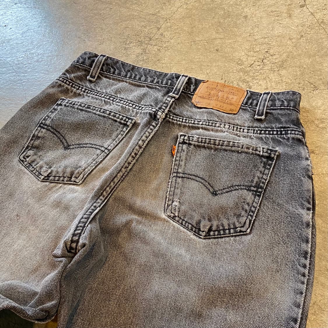 (32.5)90s 리바이스 580 오렌지탭 핸드워크 진 상품이미지4