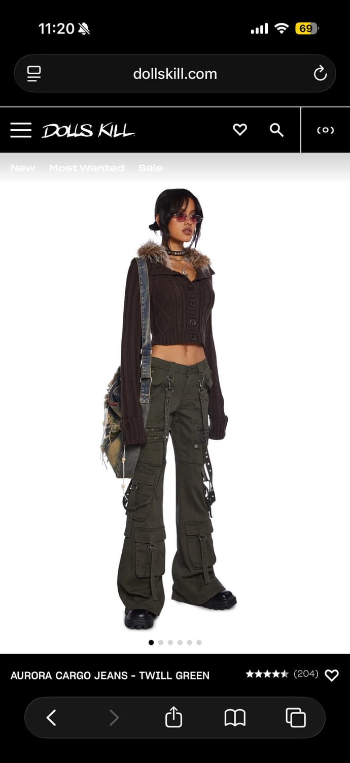 돌스킬 부츠컷 카고팬츠 y2k dollskill aurora pants 상품이미지2