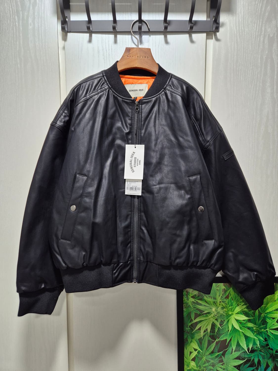 제너럴아이디어 레더 누빔 블루종 블랙.새상품 상품이미지1