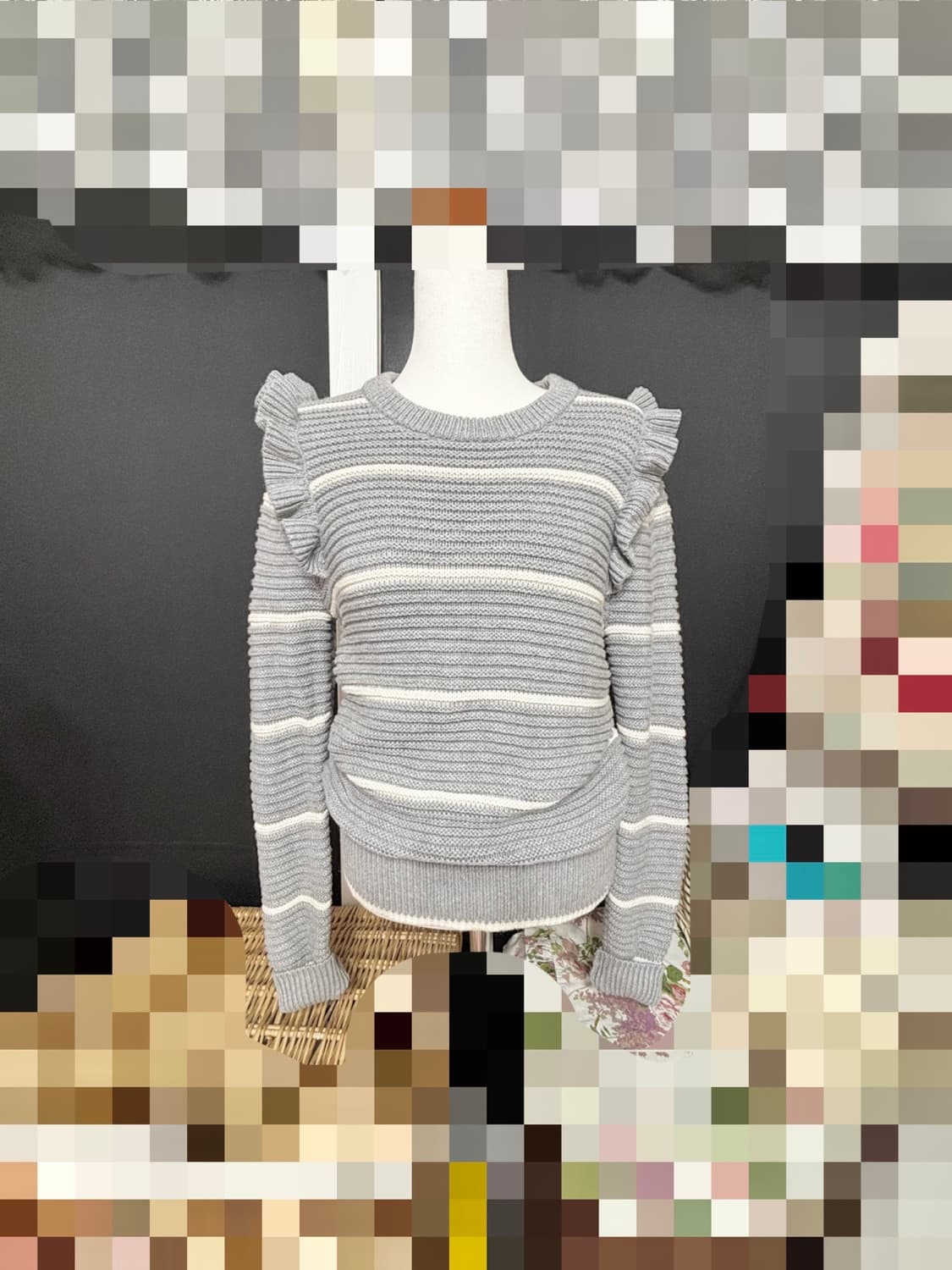 바나나리퍼블릭ㅡ 프릴 니트티 s사이즈/새거수준 상품이미지1