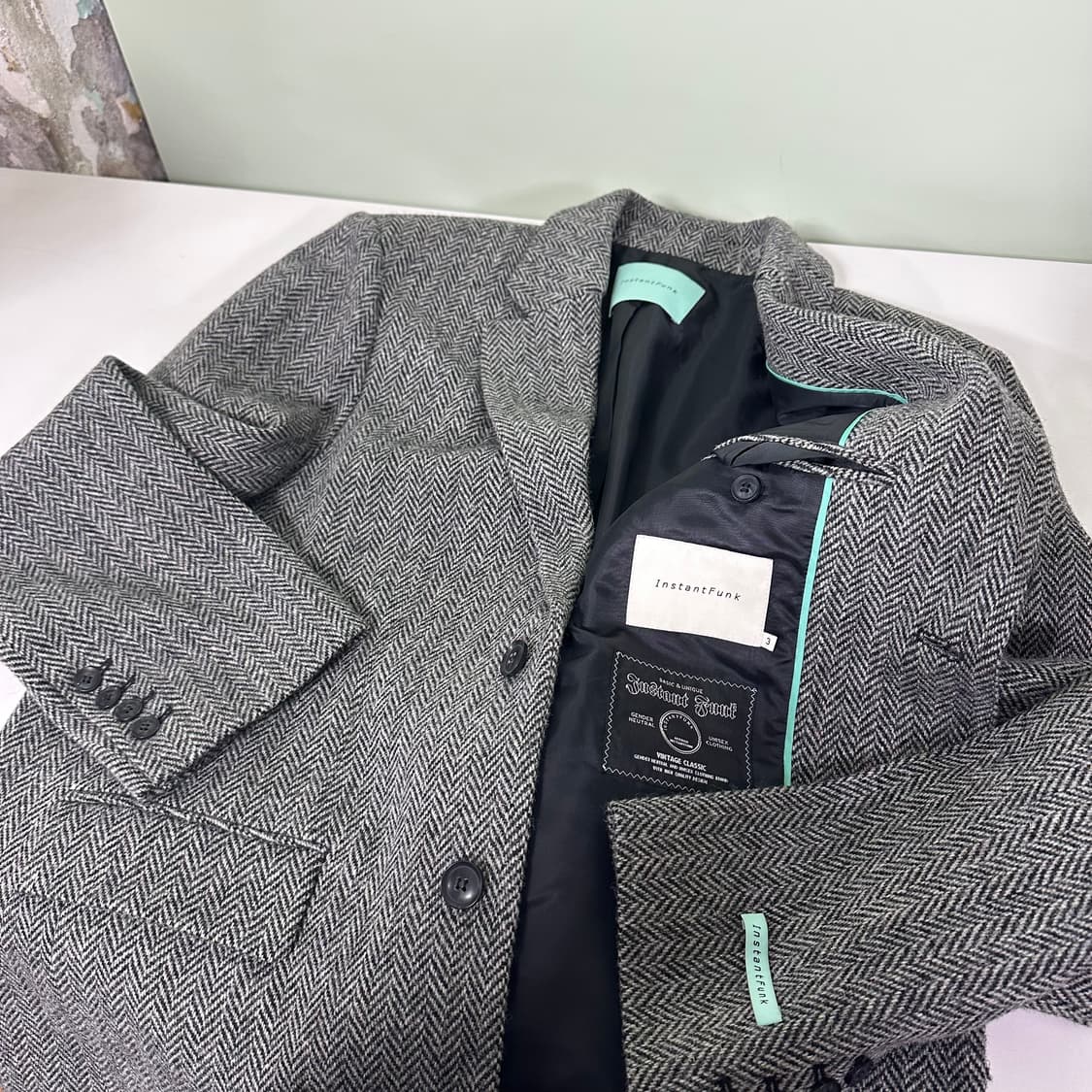 95-100 인스턴트펑크 헤링본 블레이저 상품이미지2