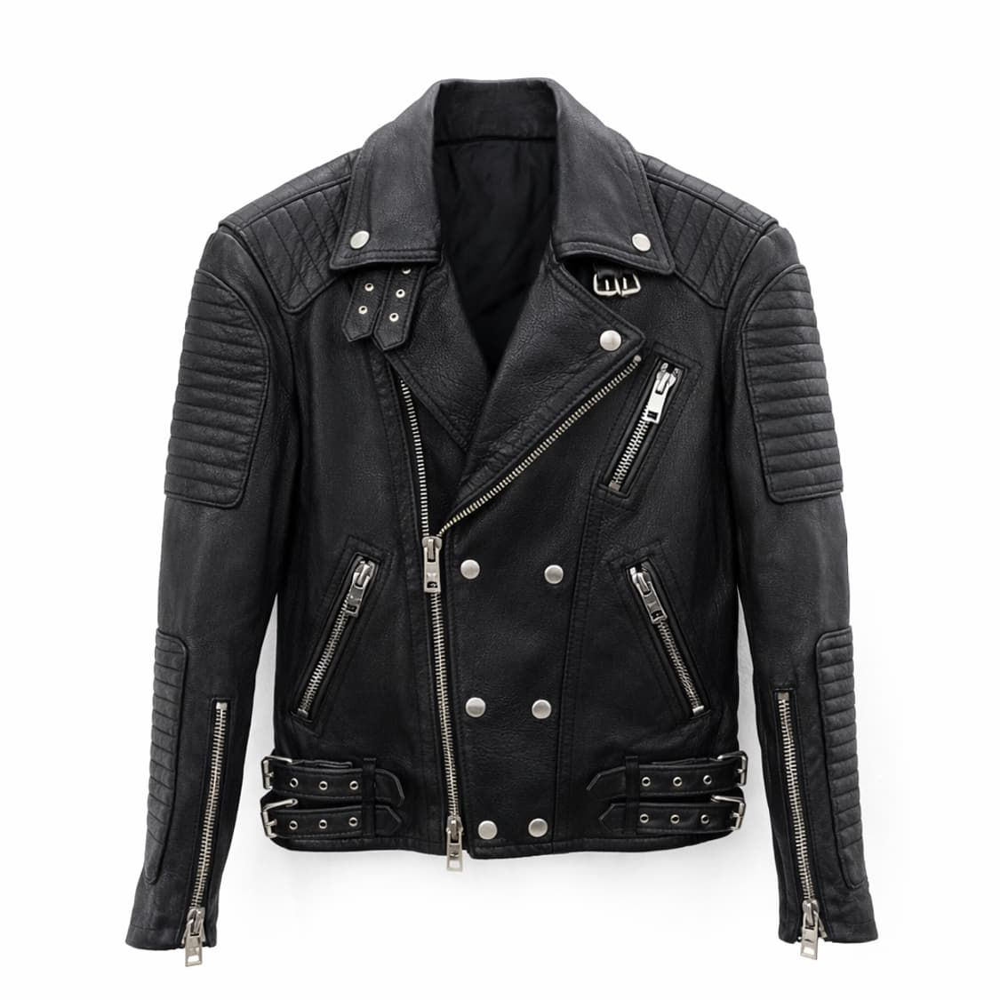 블랙 양가죽 패딩 바이커 자켓 100 상품이미지1
