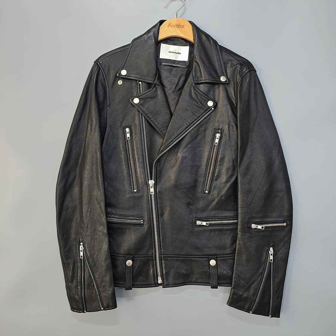 비바스튜디오(vivastudio) 램스킨 라이더 가죽자켓 블랙 S 상품이미지1