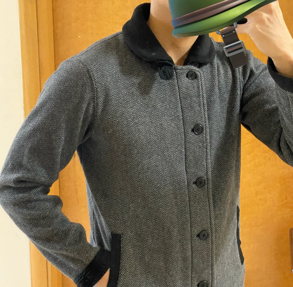 타케오 키쿠치 폭스퍼 그레이 헤링본 클럽 카라 자켓 2 상품이미지9