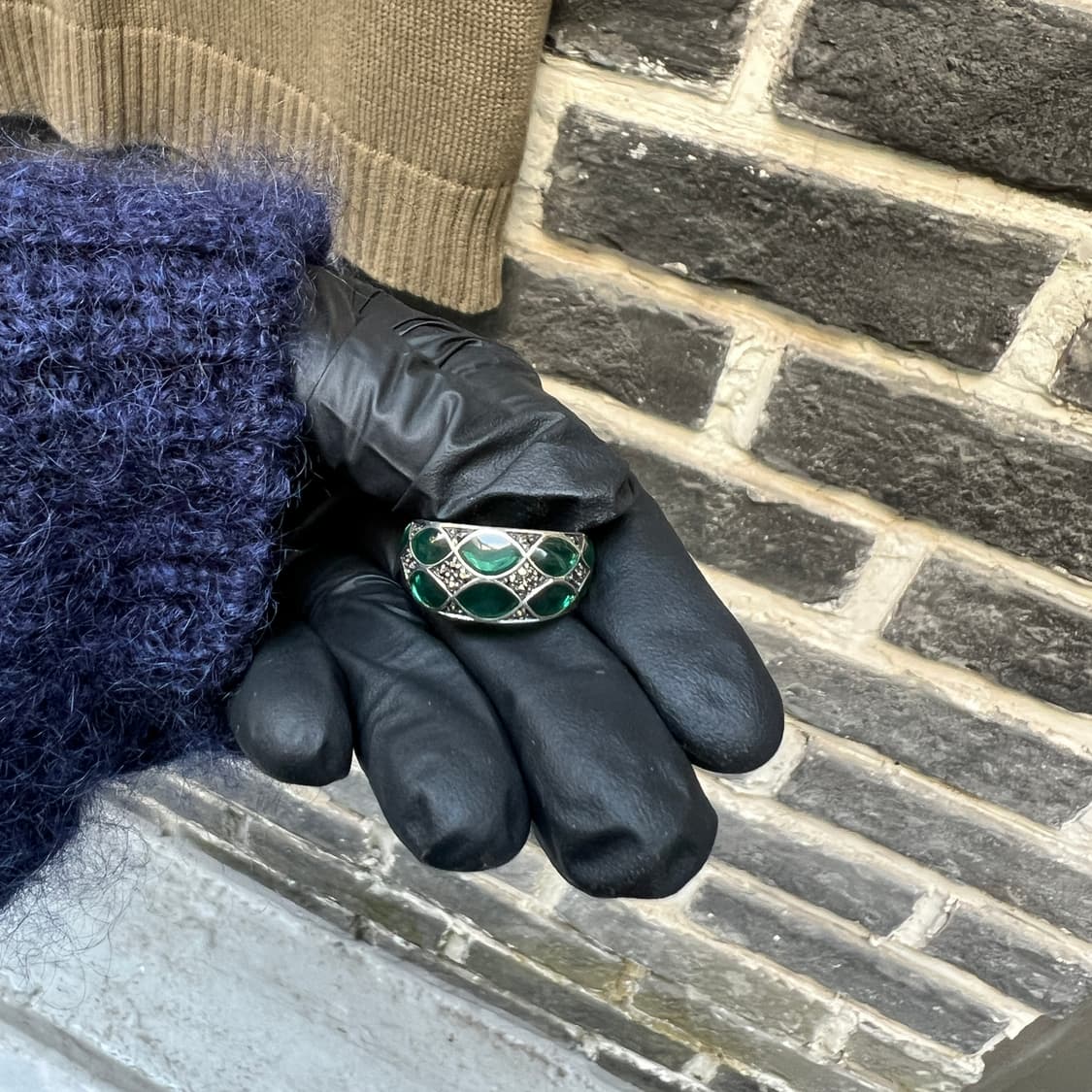 925Silver 그린 에나멜 반지 상품이미지3