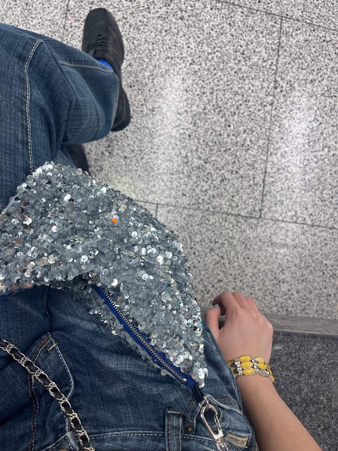 blue silver sequin mini bag 상품이미지4