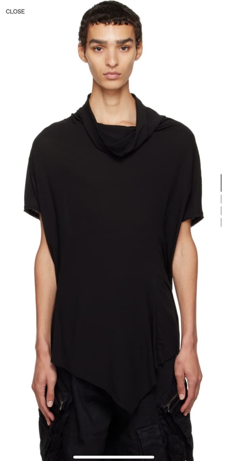Julius(율리우스) black cowl neck t shirts 상품이미지1