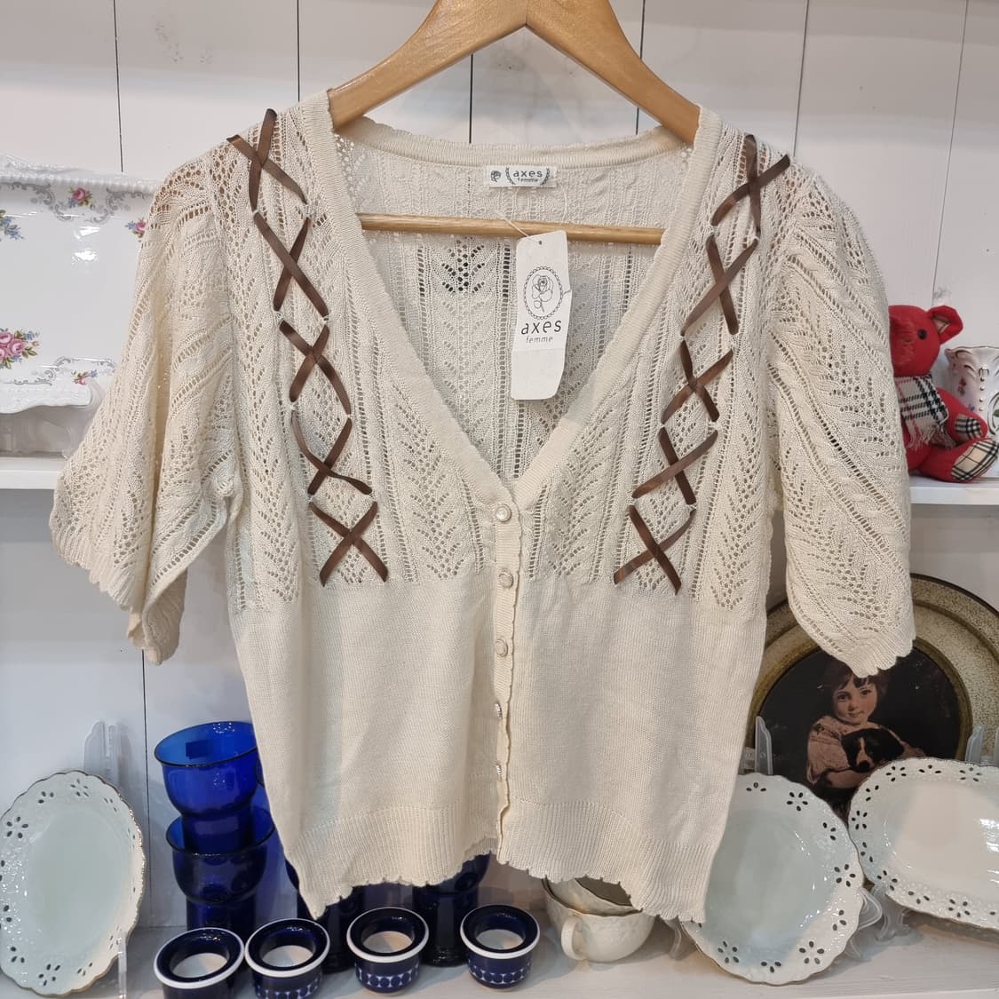 axes femme 레이스 크로스 가디건 상품이미지1