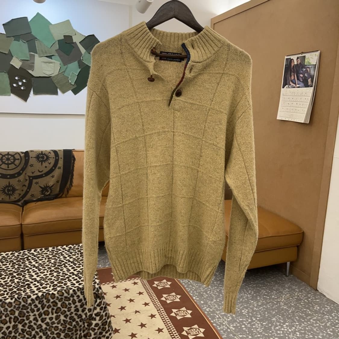 챕스 랄프로렌 빈티지 하이넥 버튼 울 니트 M C09265 상품이미지3