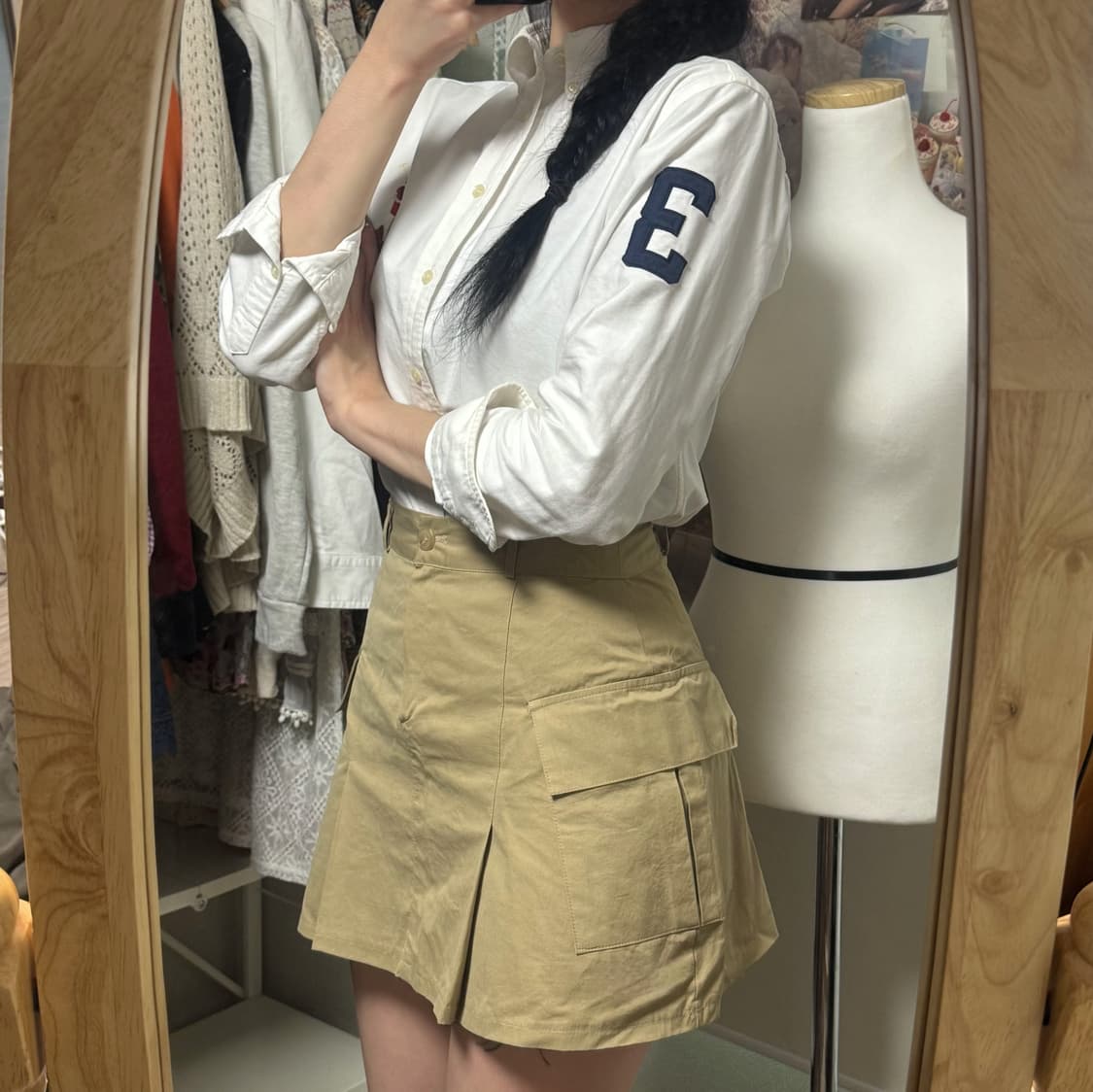 폴로 랄프로렌 빅포니 옥스포드 셔츠 화이트 키즈XL 여성추천 상품이미지3
