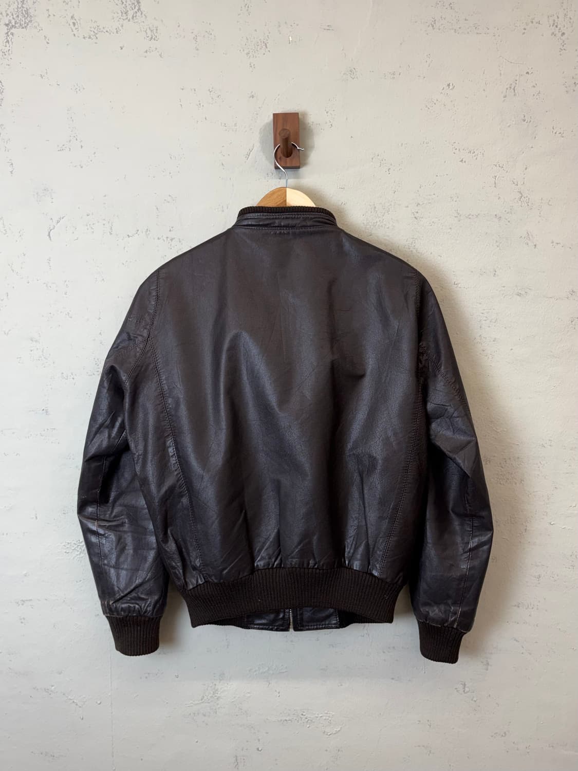 JPN 빈티지 레더 블루종 자켓 브라운 상품이미지2