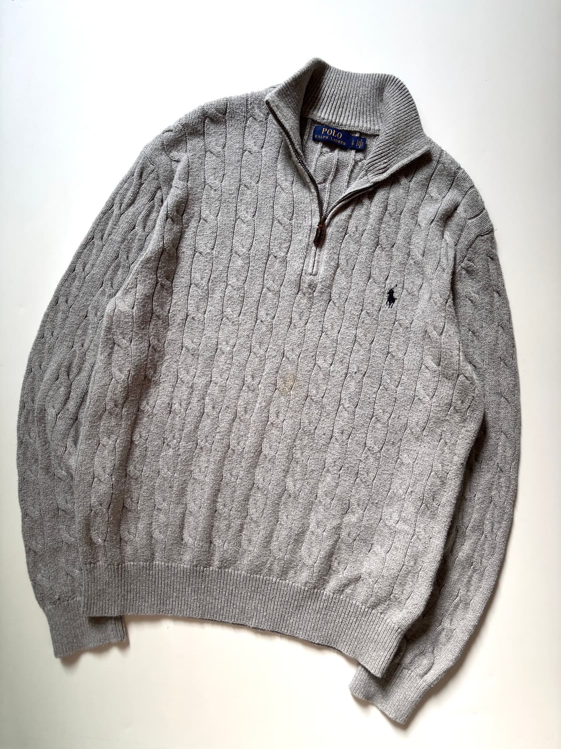 Polo 폴로 랄프로렌 신형 그레이컬러 케이블 하프집업 상품이미지4