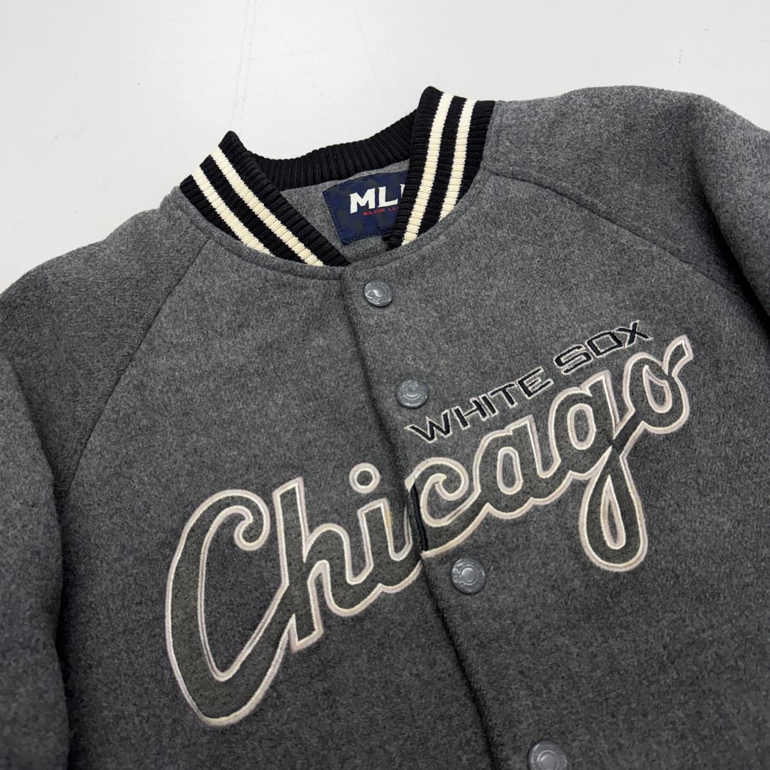 MLB 00s 화이트삭스 시카고 올드스쿨 모직 베이스볼 바시티 자켓 상품이미지2