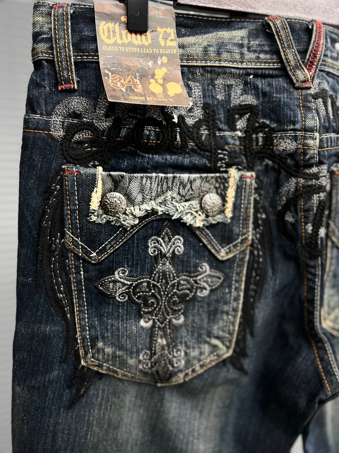 포켓 실버가죽자수  데님  상품이미지4