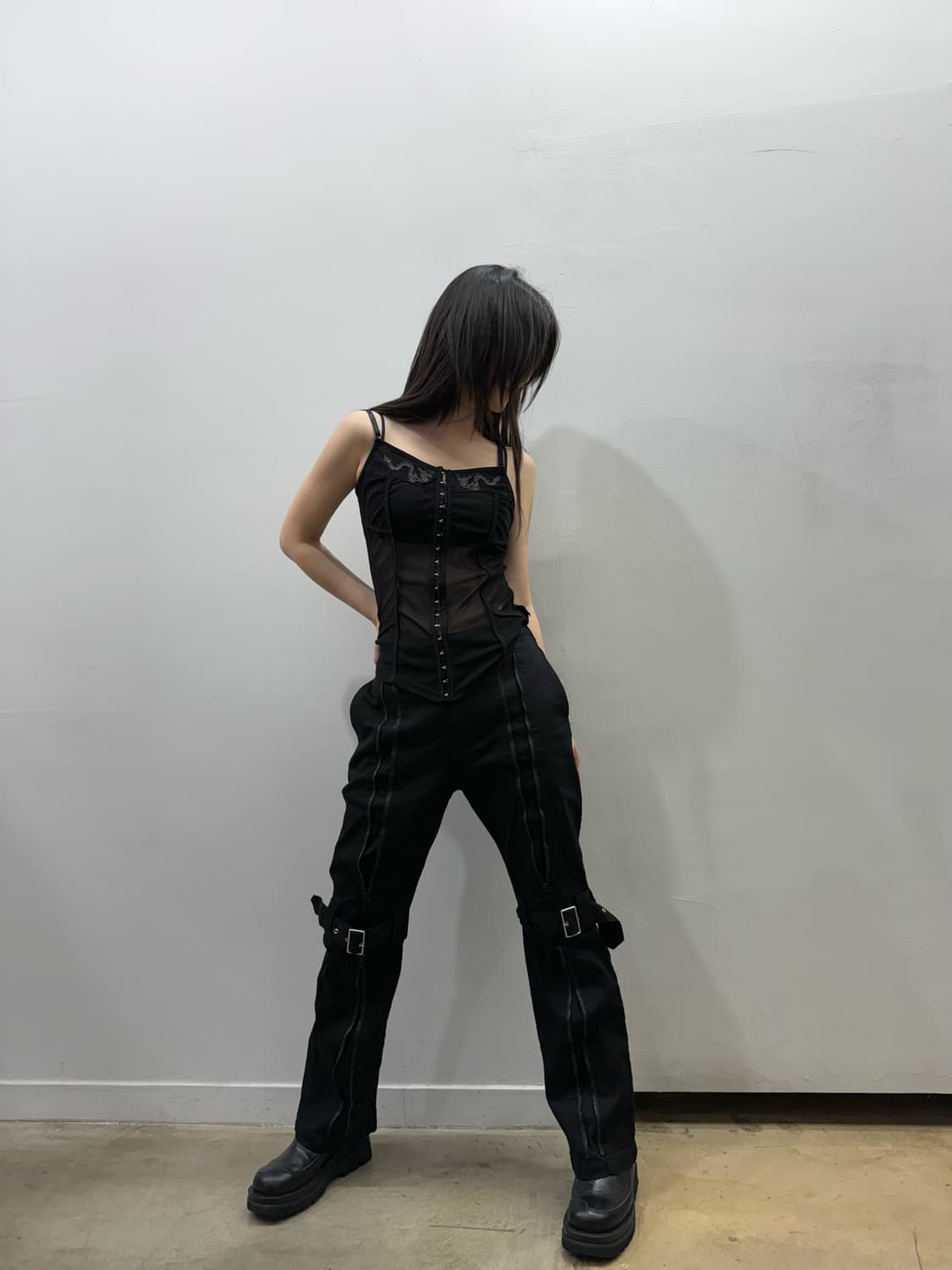 X-Girl 멀티웨이 지퍼 디테일 팬츠 상품이미지1