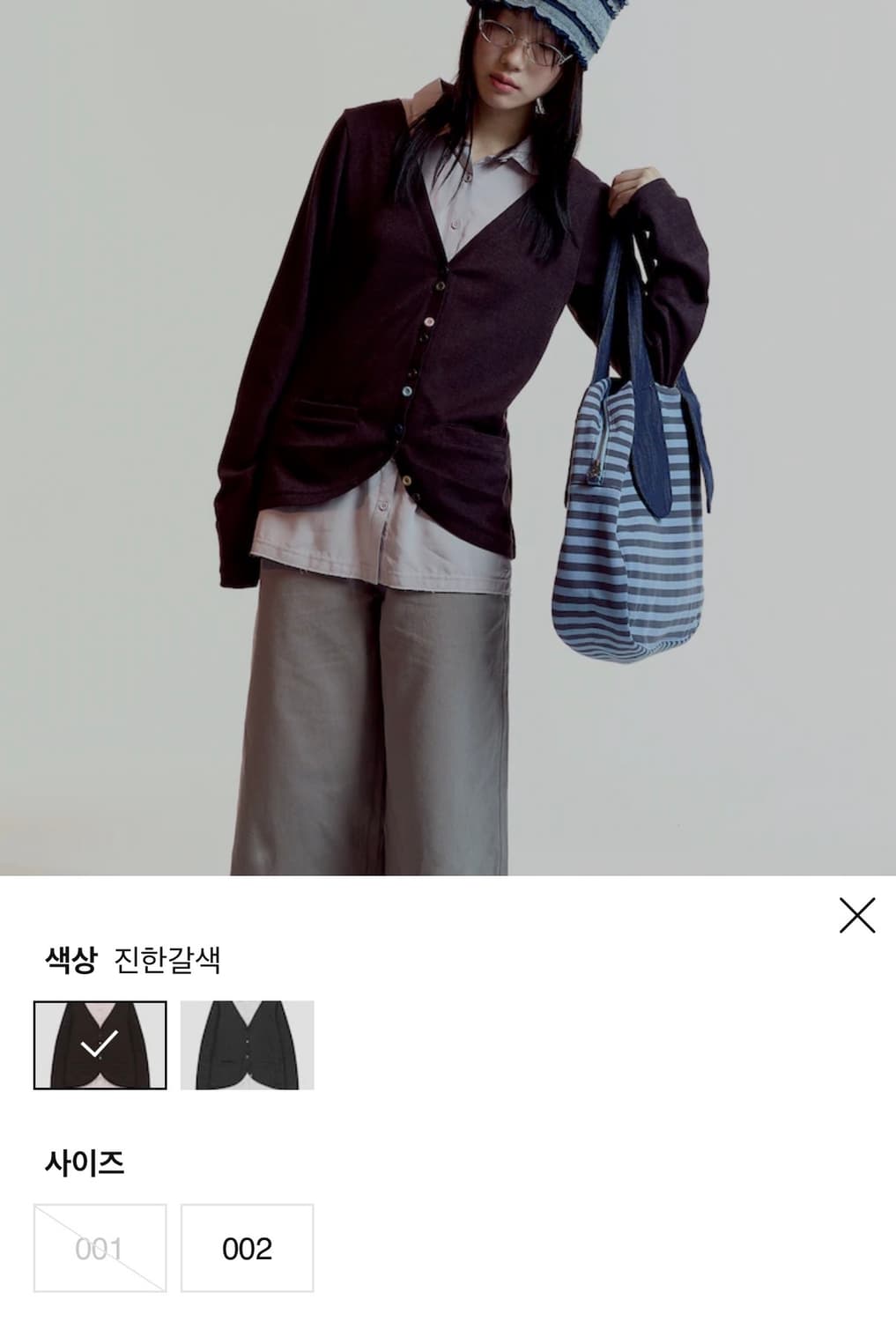 코이세이오 26ss 레이어드 셔츠 가디건 브라운 새상품 1사이즈 상품이미지2