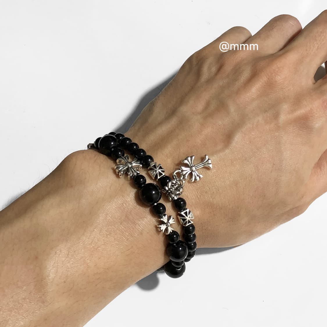 (Unisex) 크로스 스톤볼 팔찌3 상품이미지3