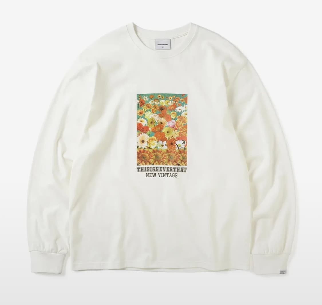 디스이즈네버댓 Flower Collage L/S Tee Off White 상품이미지1