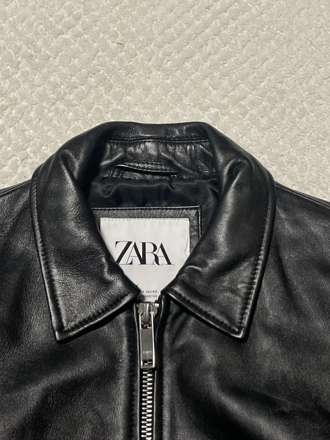 ZARA 웨스턴 무드 램스킨 양가죽 스포츠 레더 자켓 상품이미지4