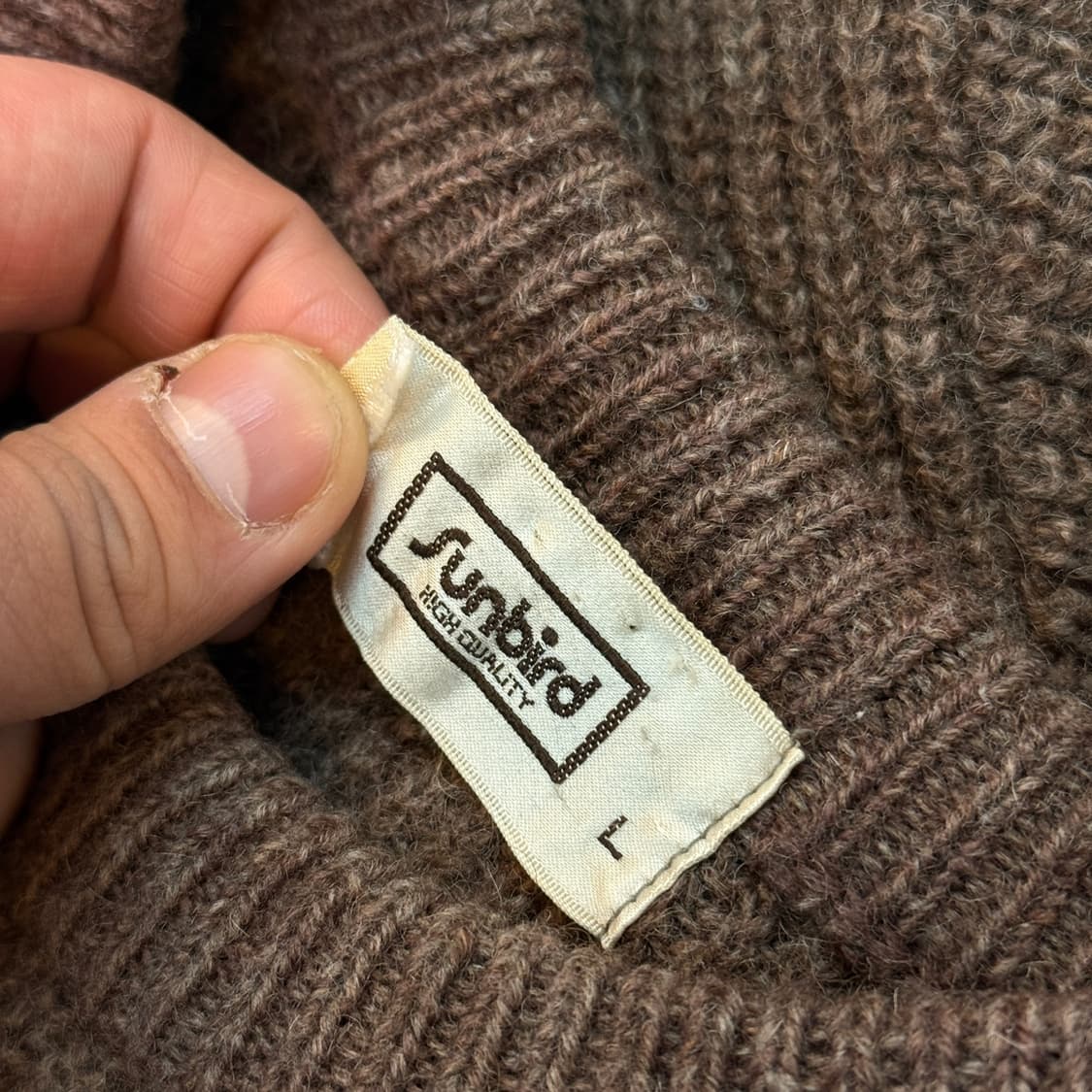 90S 선버드 모카 브라운 퀼팅 울혼방 스웨터  상품이미지7