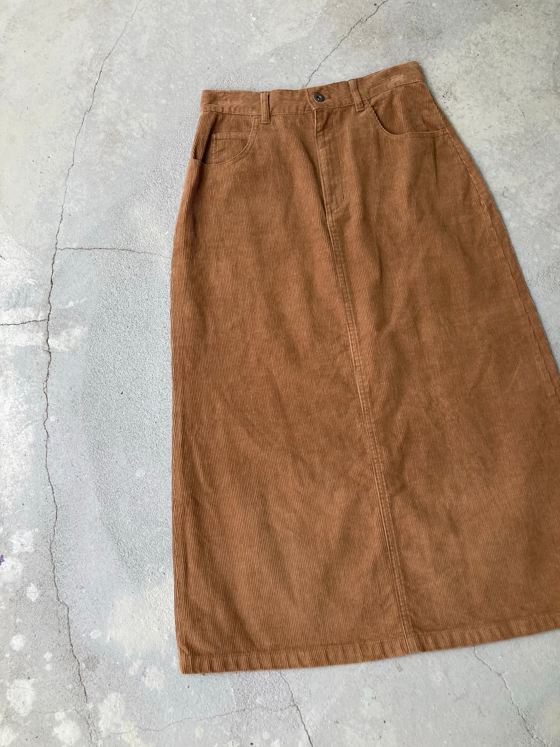 caramel brown corduroy long skirt 상품이미지2