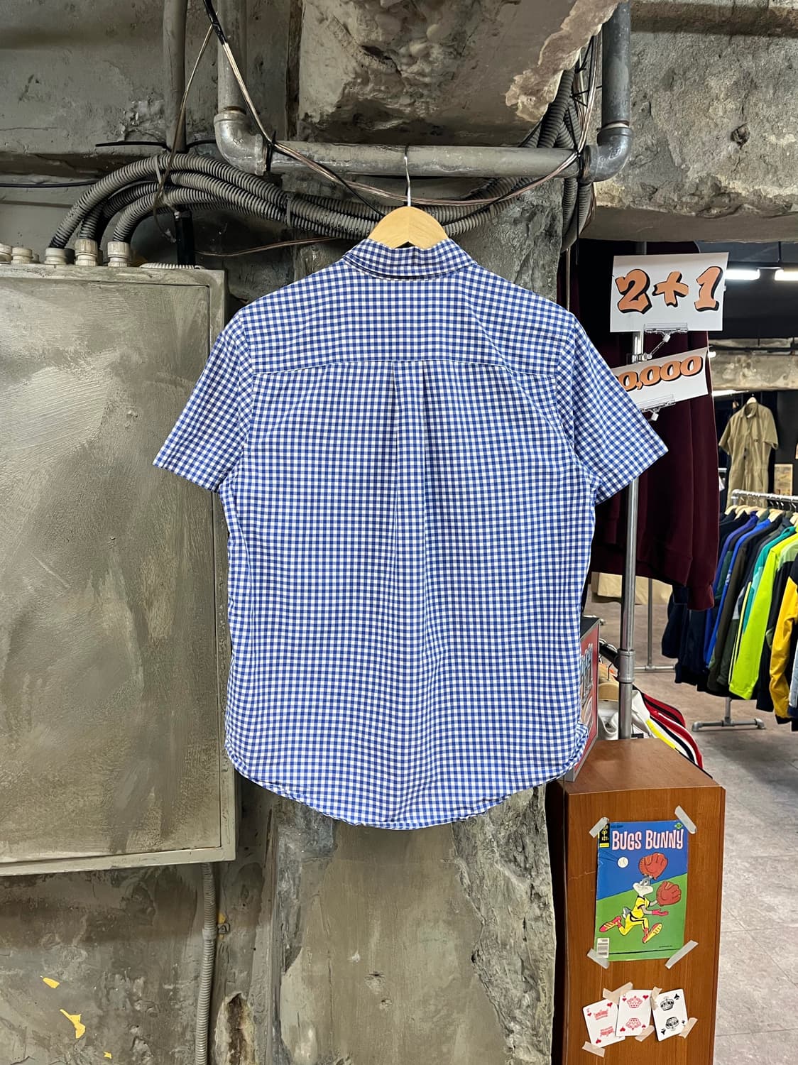 폴로 랄프로렌 깅엄 체크 반팔 셔츠 블루 XL #csz3508 상품이미지2