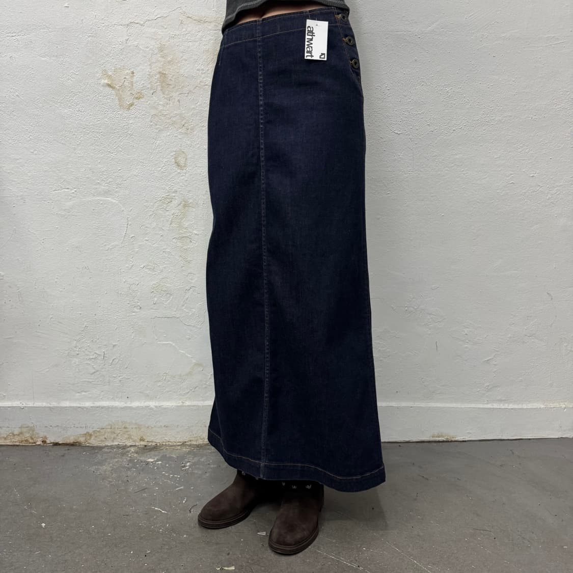 히스테릭글래머 히스테릭스 인디고블루 사이드 플라이버튼 슬릿 데님 롱스커트 상품이미지1