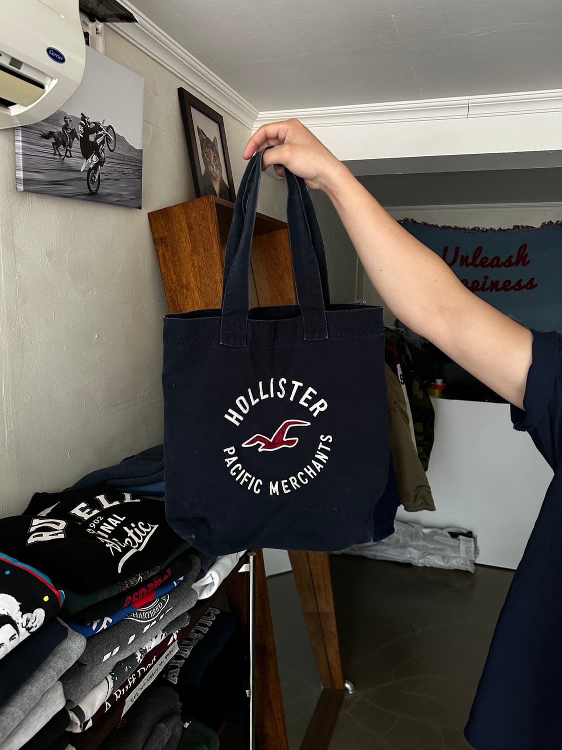 홀리스터 로고 캔버스 토트백 상품이미지1