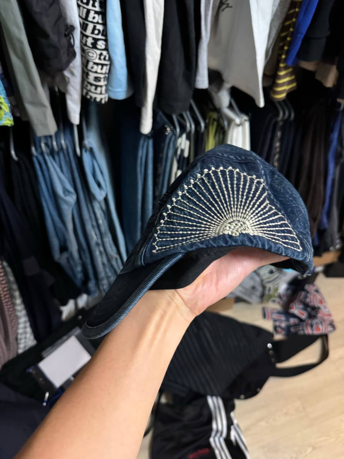 캐피탈 10온즈 IDG 후로시키 자수 데님 캠프 캡 인디고 상품이미지3